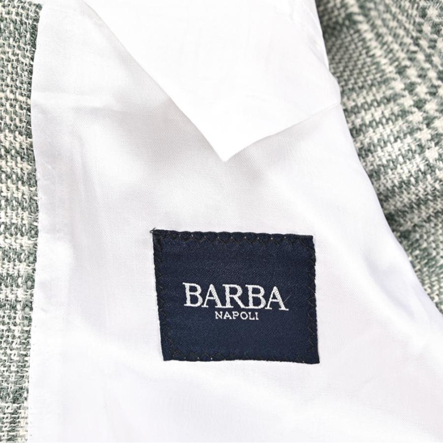 BARBA バルバ / JACKET JIMMY テーラードジャケット 段返り3Bシングル LORO PIANA ウール コットンシルクリネン チェック グリーン / セール対象 / 26SS新作の画像