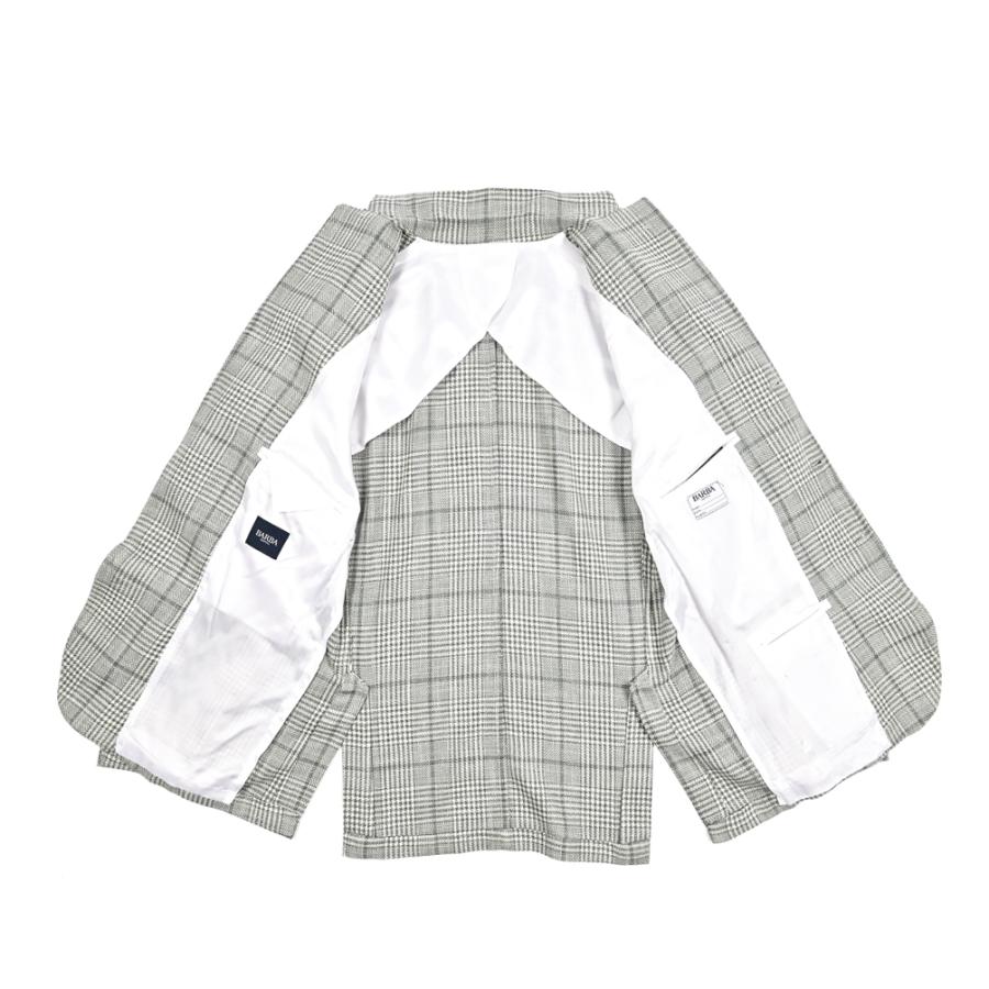 BARBA バルバ / JACKET JIMMY テーラードジャケット 段返り3Bシングル LORO PIANA ウール コットンシルクリネン チェック グリーン / セール対象 / 26SS新作の画像