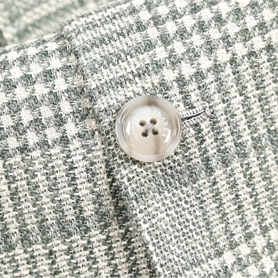 BARBA バルバ / JACKET JIMMY テーラードジャケット 段返り3Bシングル LORO PIANA ウール コットンシルクリネン チェック グリーン / セール対象 / 26SS新作の画像