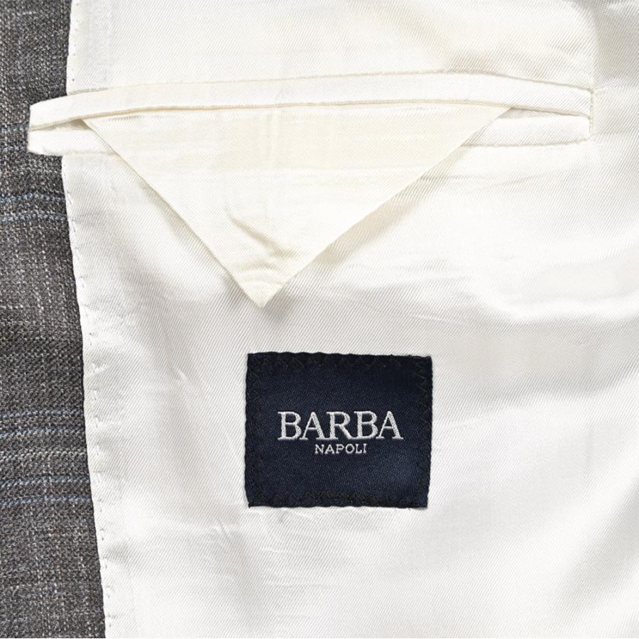 BARBA バルバ / JACKET LONG テーラードジャケット 段返り3Bシングル ウール シルク リネン チェック グレー / セール対象 / 26SS新作の画像