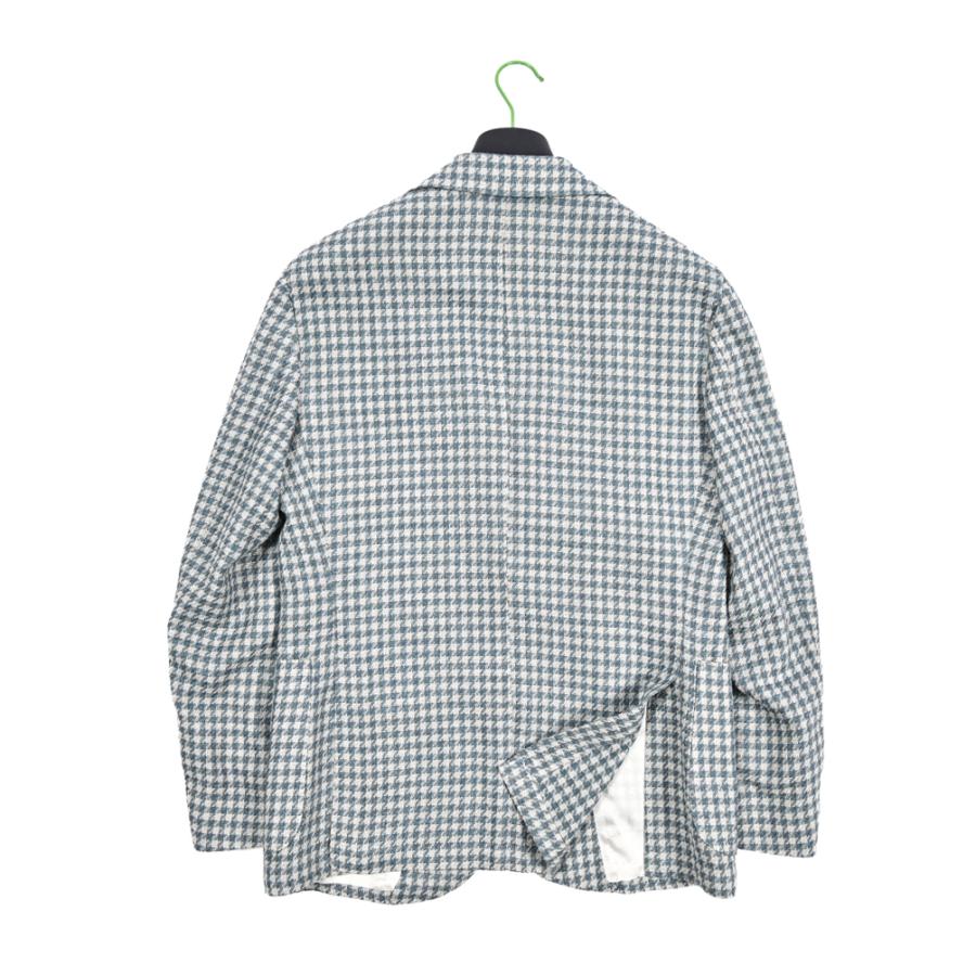 BARBA バルバ / JACKET JIM2 テーラードジャケット 2Bシングル ウール シルク リネン コットン チェック ライトブルー / セール対象 / 26SS新作の画像