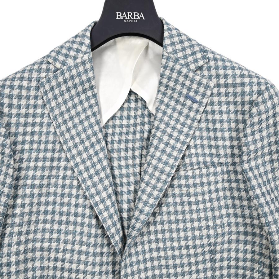 BARBA バルバ / JACKET JIM2 テーラードジャケット 2Bシングル ウール シルク リネン コットン チェック ライトブルー / セール対象 / 26SS新作の画像