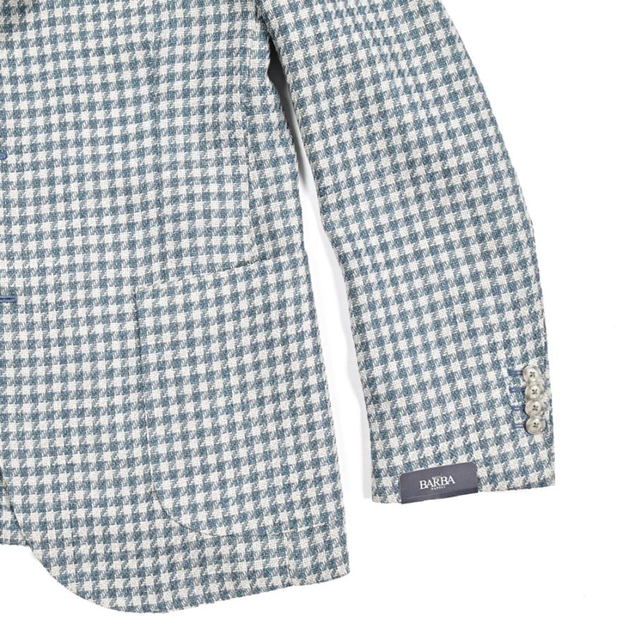 BARBA バルバ / JACKET JIM2 テーラードジャケット 2Bシングル ウール シルク リネン コットン チェック ライトブルー / セール対象 / 26SS新作の画像