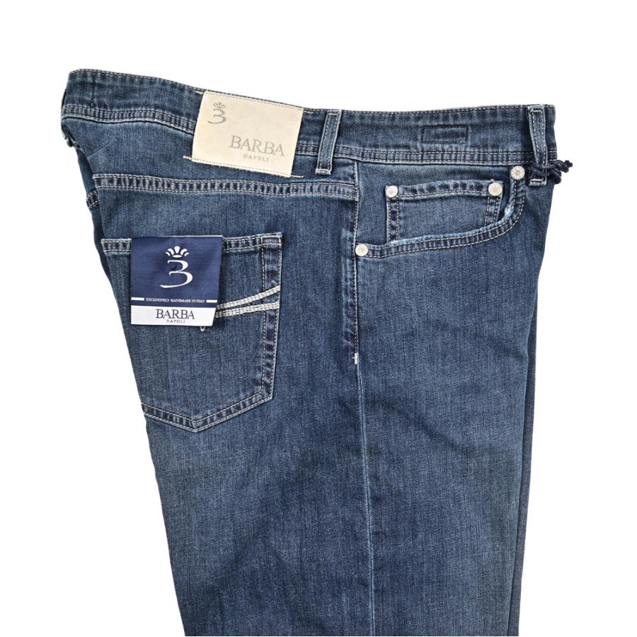 BARBA バルバ / FIVE デニムジーンズ 5ポケット パンツ コットン ストレッチ ブルーの画像