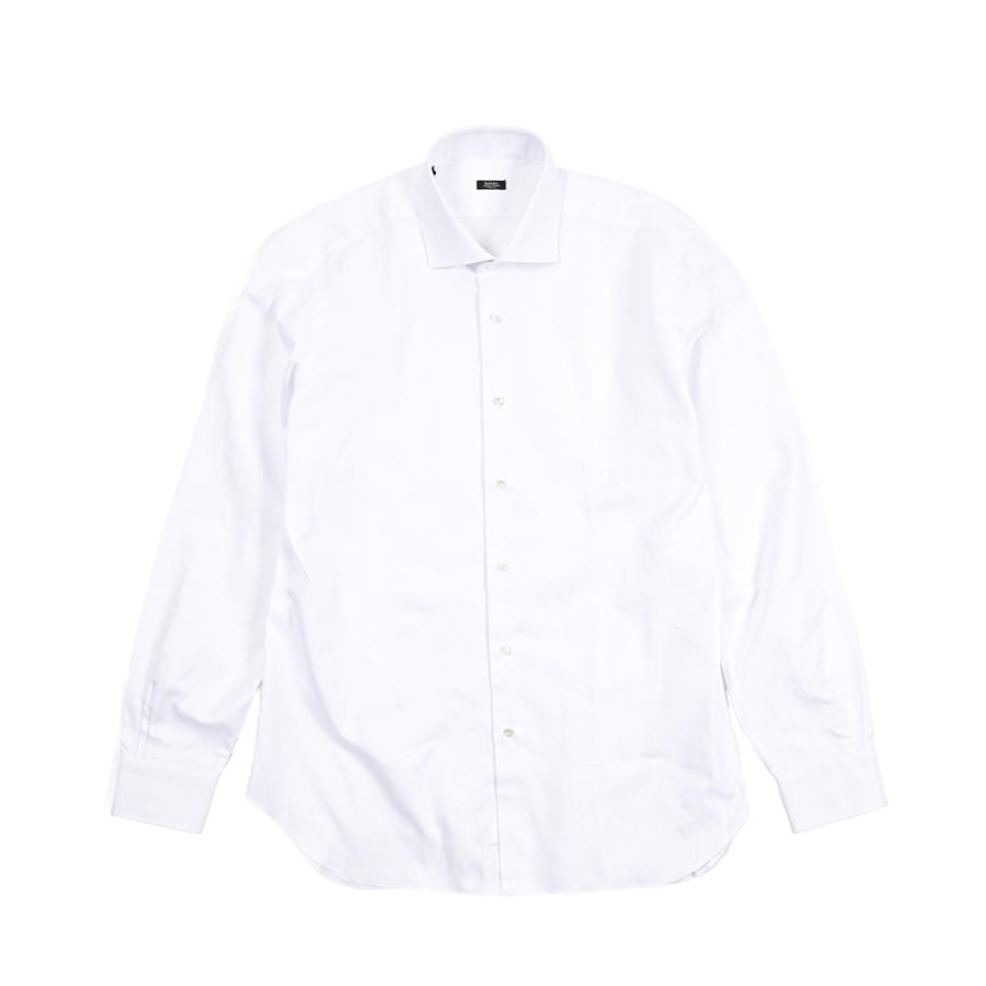 BARBA バルバ / cucito a mamo 手縫い仕立て ドレスシャツ ワイシャツ ホリゾンタルカラー 長袖 コットン100% ホワイト / セール対象 | BARBA | 01