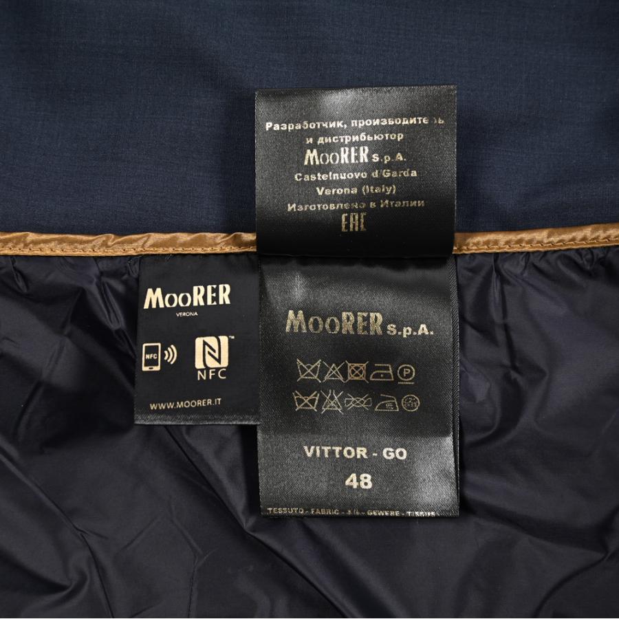 MOORER ムーレー / VITTOR-GO シルク混 ステンカラーコート ライトアウター ヴァージンウール シルク ネイビー / セールの画像