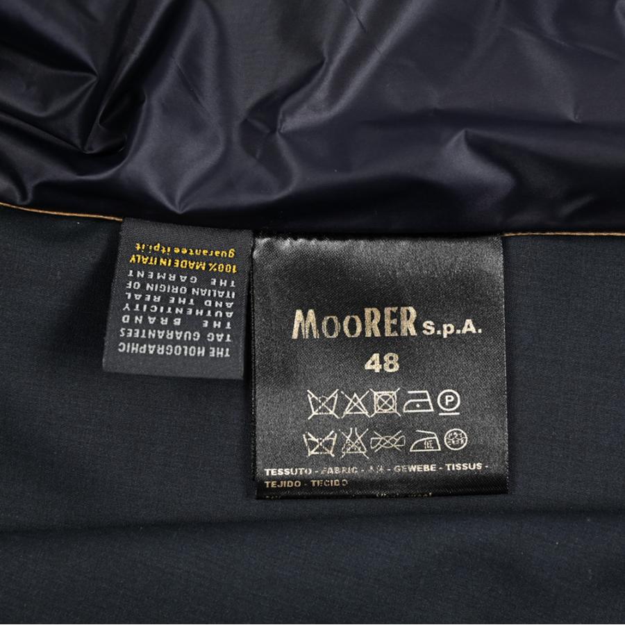 MOORER ムーレー / VITTOR-GO シルク混 ステンカラーコート ライトアウター ヴァージンウール シルク ネイビー / セールの画像