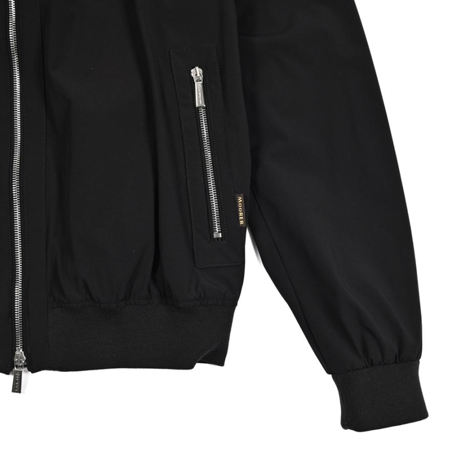 MOORER ムーレー / ALBERTI-KN ACQUA RESISTANT 撥水透湿 ボンバージャケットライトアウター ストレッチ ナイロン ブラック / セールの画像
