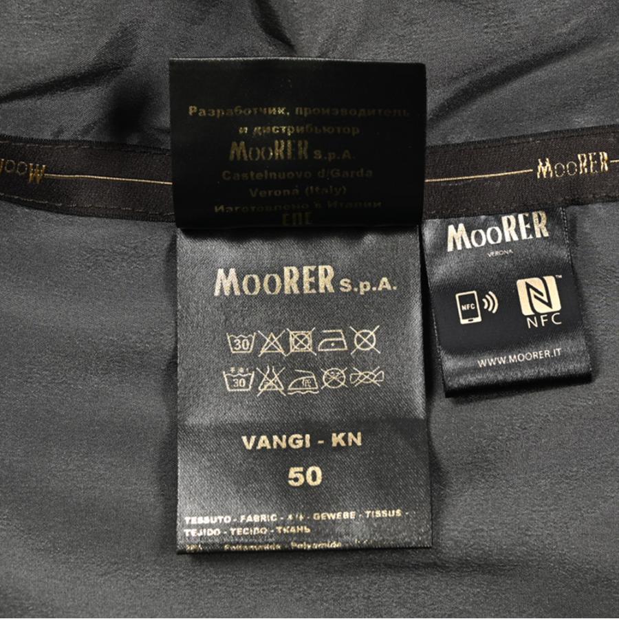 MOORER ムーレー / VANGI-KN ACQUA RESISTANT 撥水透湿 シングルライダースジャケット ライトアウター ストレッチ ナイロン ネイビー / セールの画像