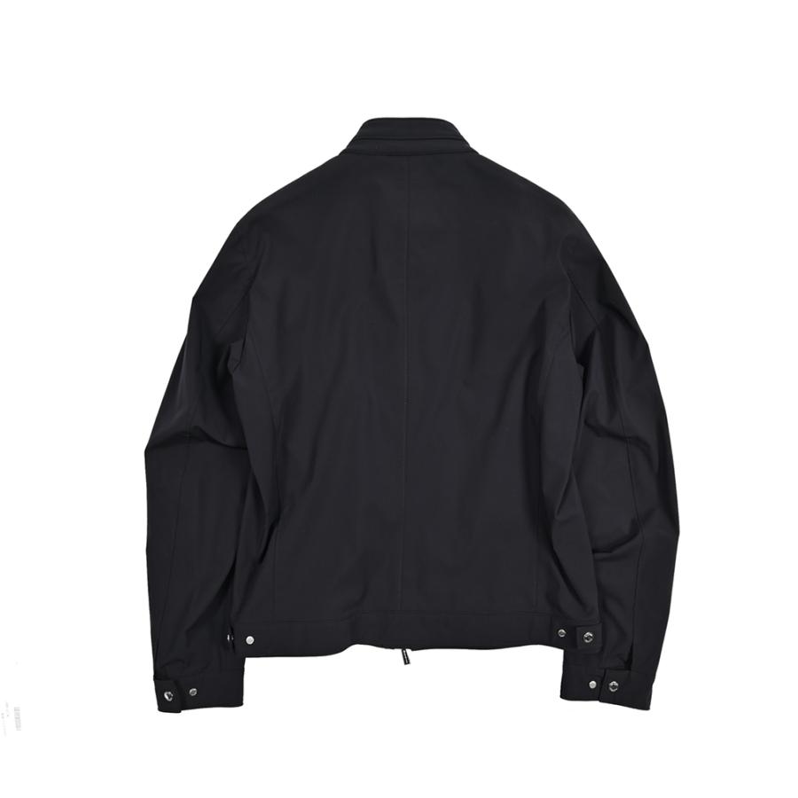 MOORER ムーレー / VANGI-KN ACQUA RESISTANT 撥水透湿 シングルライダースジャケット ライトアウター ストレッチ ナイロン ネイビー / セールの画像