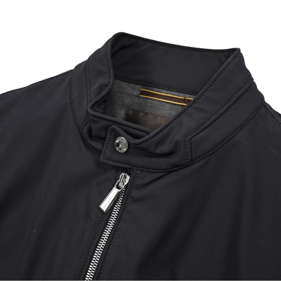 MOORER ムーレー / VANGI-KN ACQUA RESISTANT 撥水透湿 シングルライダースジャケット ライトアウター ストレッチ ナイロン ネイビー / セールの画像