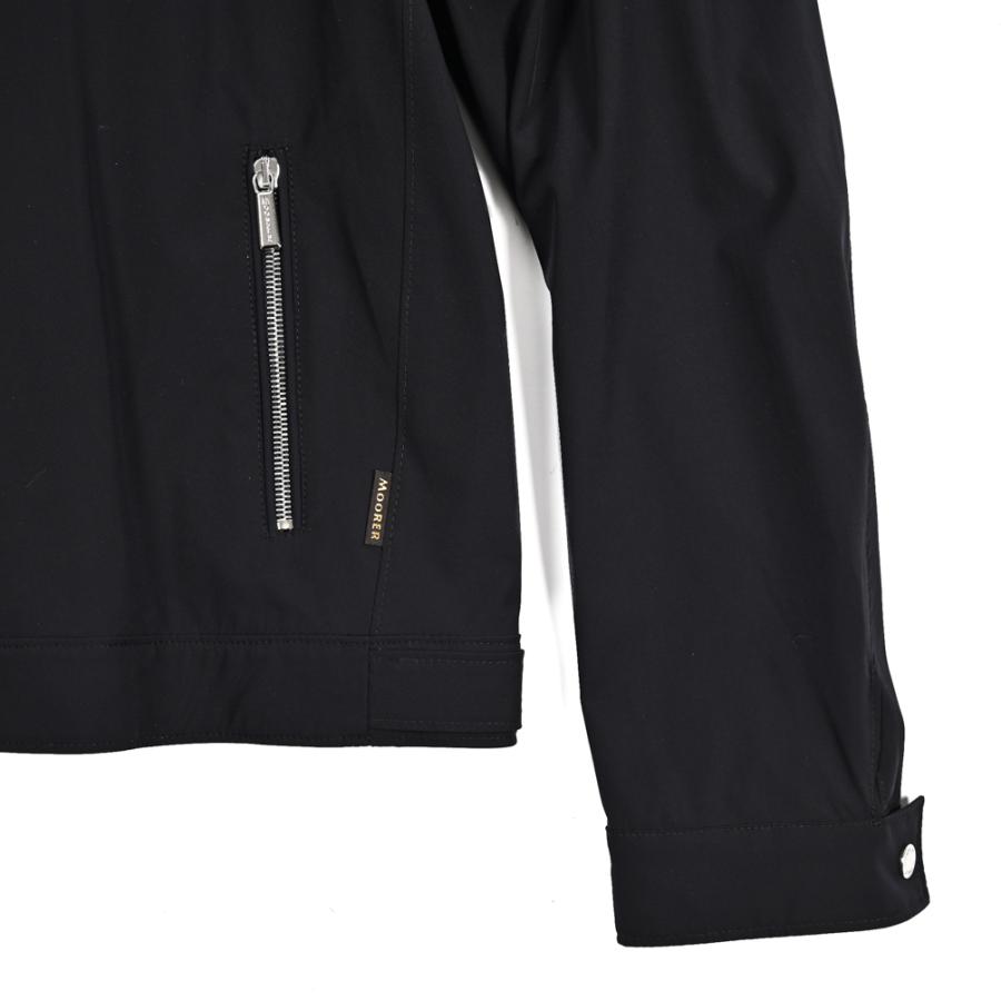 MOORER ムーレー / VANGI-KN ACQUA RESISTANT 撥水透湿 シングルライダースジャケット ライトアウター ストレッチ ナイロン ネイビー / セールの画像