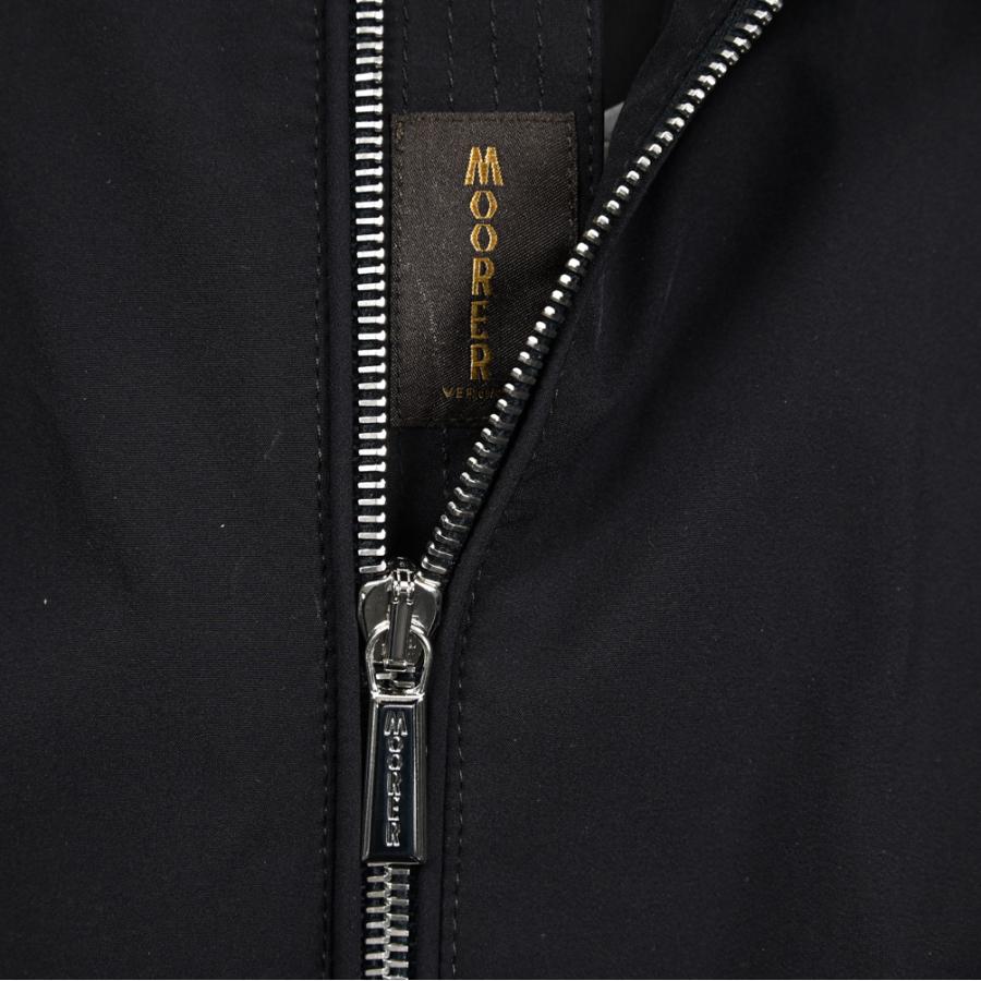 MOORER ムーレー / VANGI-KN ACQUA RESISTANT 撥水透湿 シングルライダースジャケット ライトアウター ストレッチ ナイロン ネイビー / セールの画像