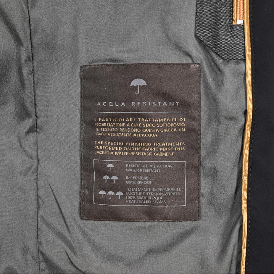 MOORER ムーレー / VANGI-KN ACQUA RESISTANT 撥水透湿 シングルライダースジャケット ライトアウター ストレッチ ナイロン ネイビー / セールの画像
