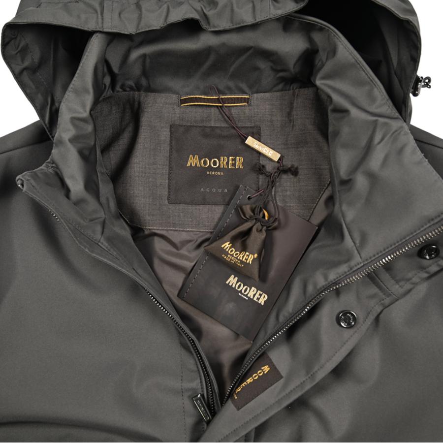 MOORER ムーレー / PETRARCA-GF スタンドカラーコート フライフロント ライトアウター ACQUA PROOF 防水透湿 ポリエステル100% グレー / セールの画像