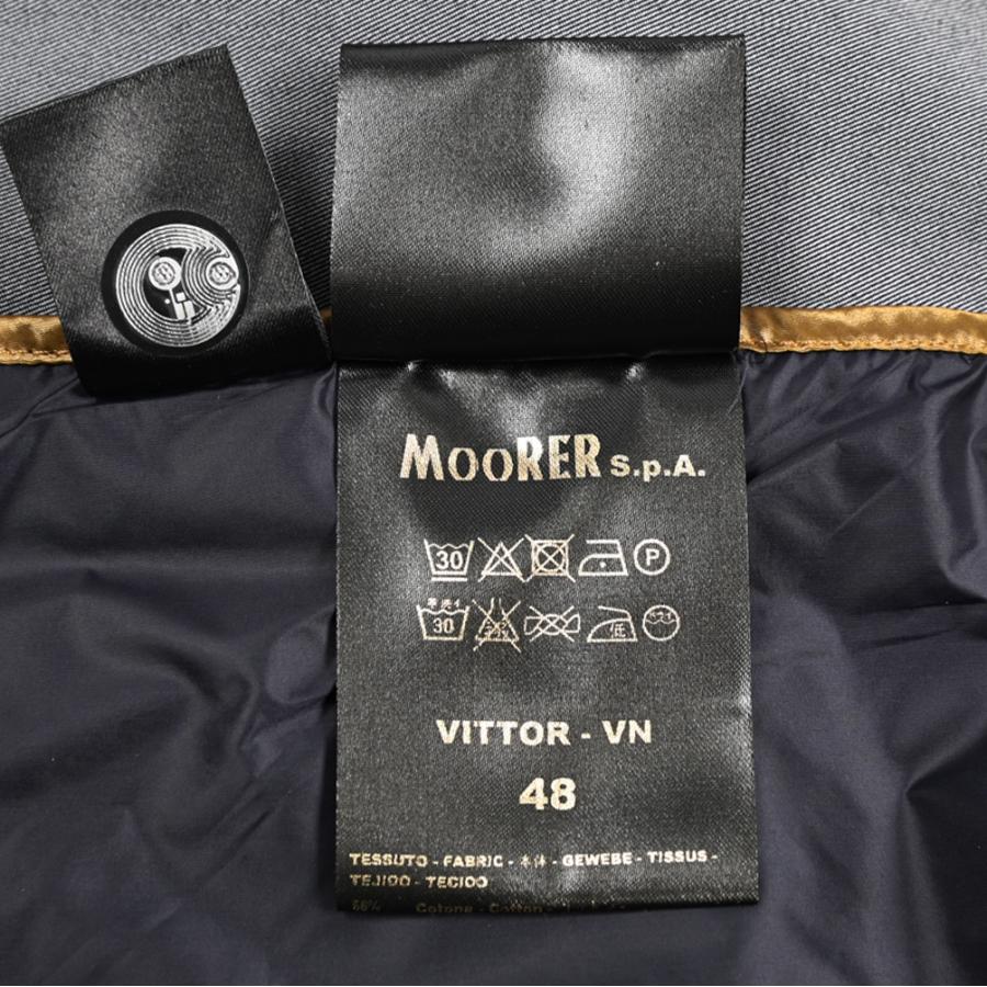 MOORER ムーレー / VITTOR-VN ステンカラーコート ライトアウター ストレッチ コットン ポリエステル ネイビー / セールの画像