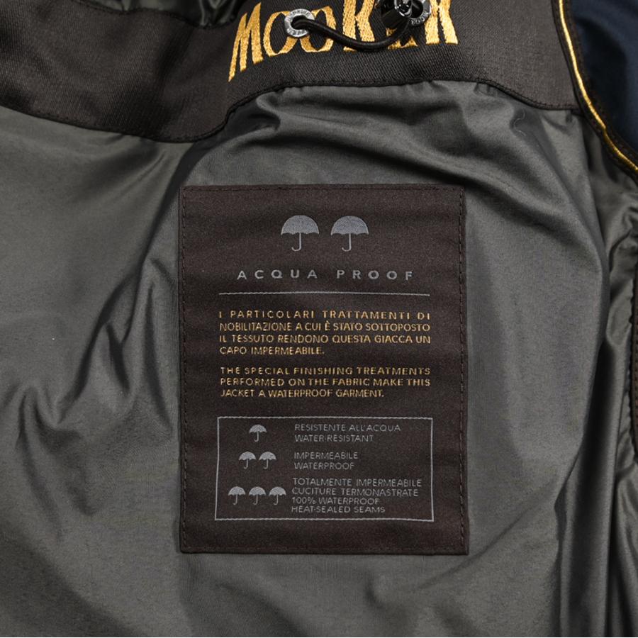 MOORER ムーレー / SI-MILLENIO-TES フーディーコート ライトアウター ACQUA PROOF 防水透湿 コットン ポリエステル ダークネイビー / セールの画像