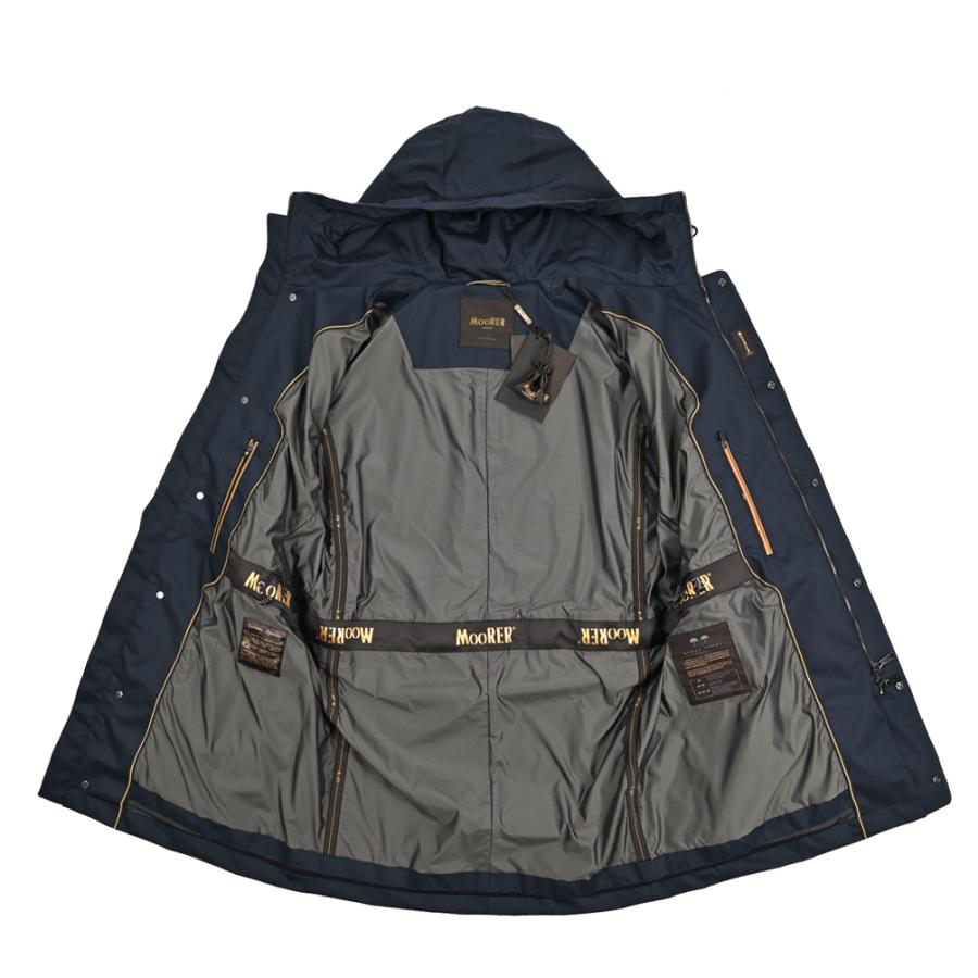 MOORER ムーレー / SI-MILLENIO-TES フーディーコート ライトアウター ACQUA PROOF 防水透湿 コットン ポリエステル ダークネイビー / セールの画像