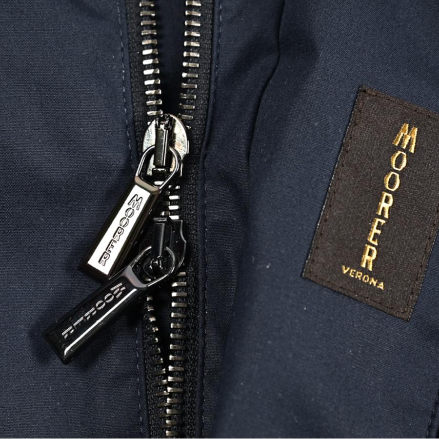 MOORER ムーレー / SI-MILLENIO-TES フーディーコート ライトアウター ACQUA PROOF 防水透湿 コットン ポリエステル ダークネイビー / セールの画像