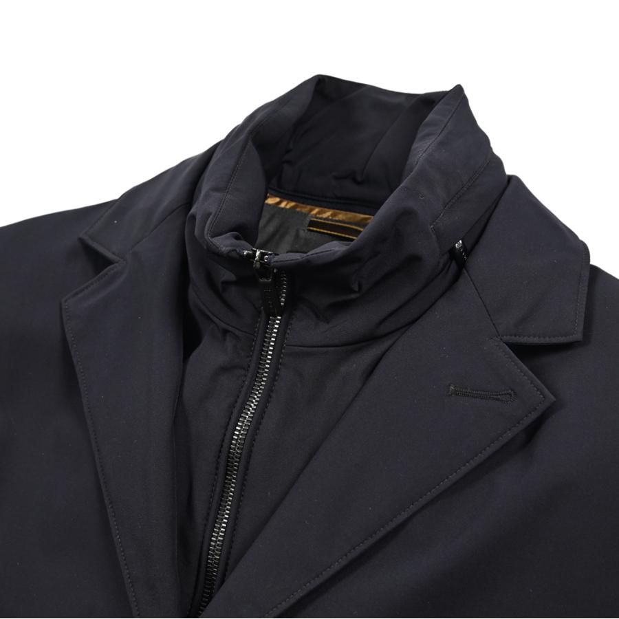 MOORER ムーレー / GIROLAMO-KN チェスターコート フロントライナー付き ライトアウター ACQUA RESISTANT 撥水透湿 ストレッチナイロン ネイビー / セールの画像