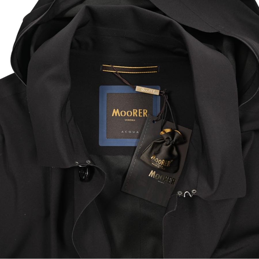 MOORER ムーレー / AGNONE-GS ステンカラーコート 着脱可能フード付 ライトアウター ACQUA PROOF 防水透湿 高機能ストレッチナイロン ブラック / セールの画像