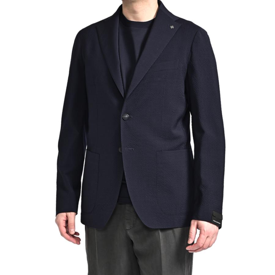 TAGLIATORE タリアトーレ / MONTECARLO モンテカルロ テーラードジャケット 2Bシングル ストレッチ ヴァージンウール シアサッカー ネイビー / 26SS / セールの画像