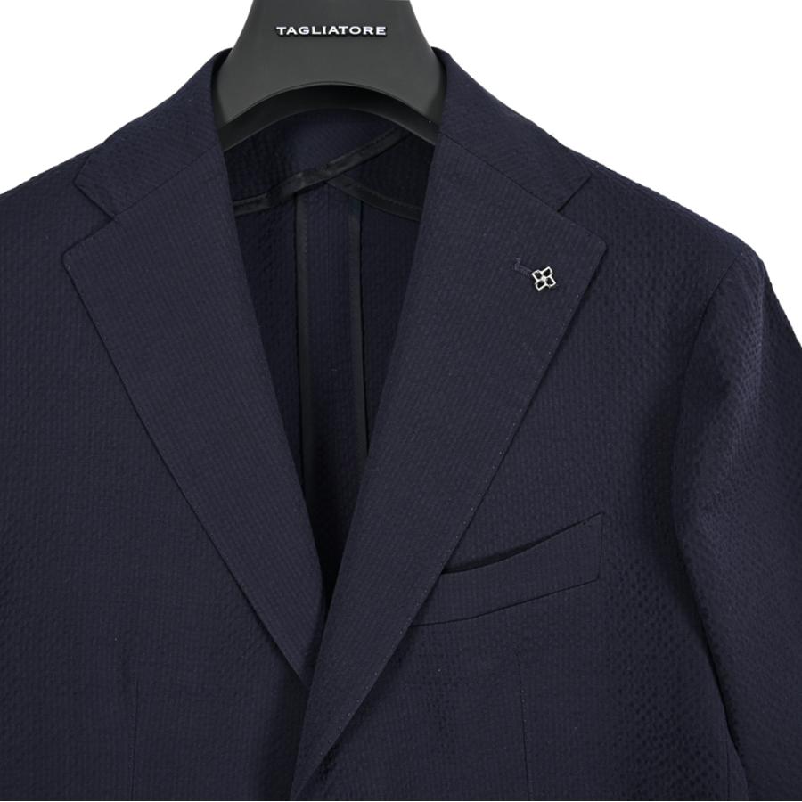 TAGLIATORE タリアトーレ / MONTECARLO モンテカルロ テーラードジャケット 2Bシングル ストレッチ ヴァージンウール シアサッカー ネイビー / 26SS / セールの画像