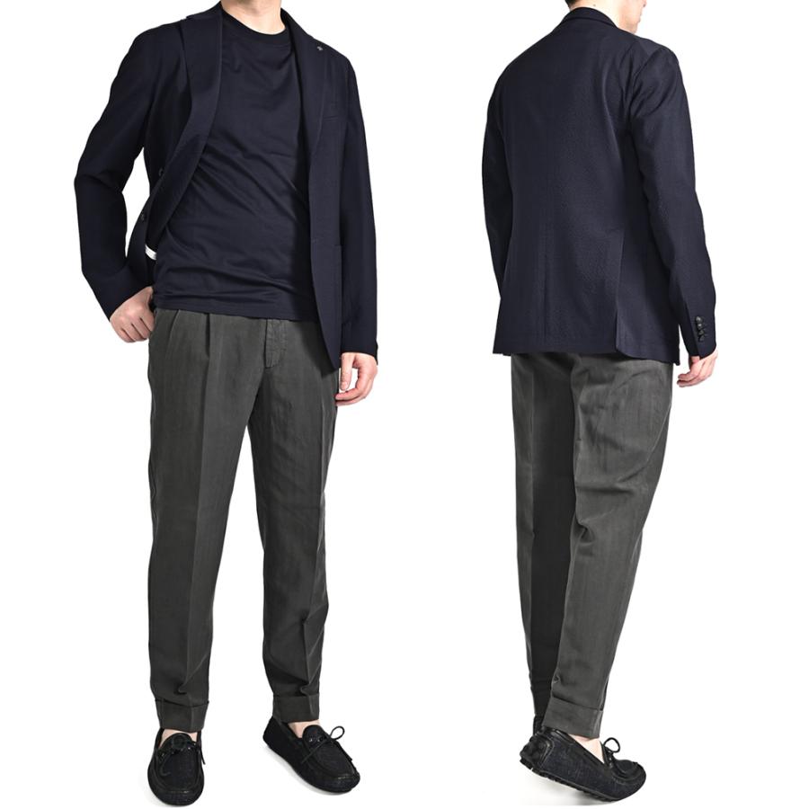 TAGLIATORE タリアトーレ / MONTECARLO モンテカルロ テーラードジャケット 2Bシングル ストレッチ ヴァージンウール シアサッカー ネイビー / 26SS / セールの画像