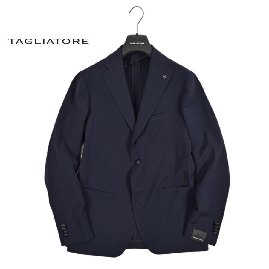 TAGLIATORE タリアトーレ / MONTECARLO モンテカルロ テーラードジャケット 2Bシングル ストレッチ ヴァージンウール シアサッカー ネイビー / 26SS / セールの画像
