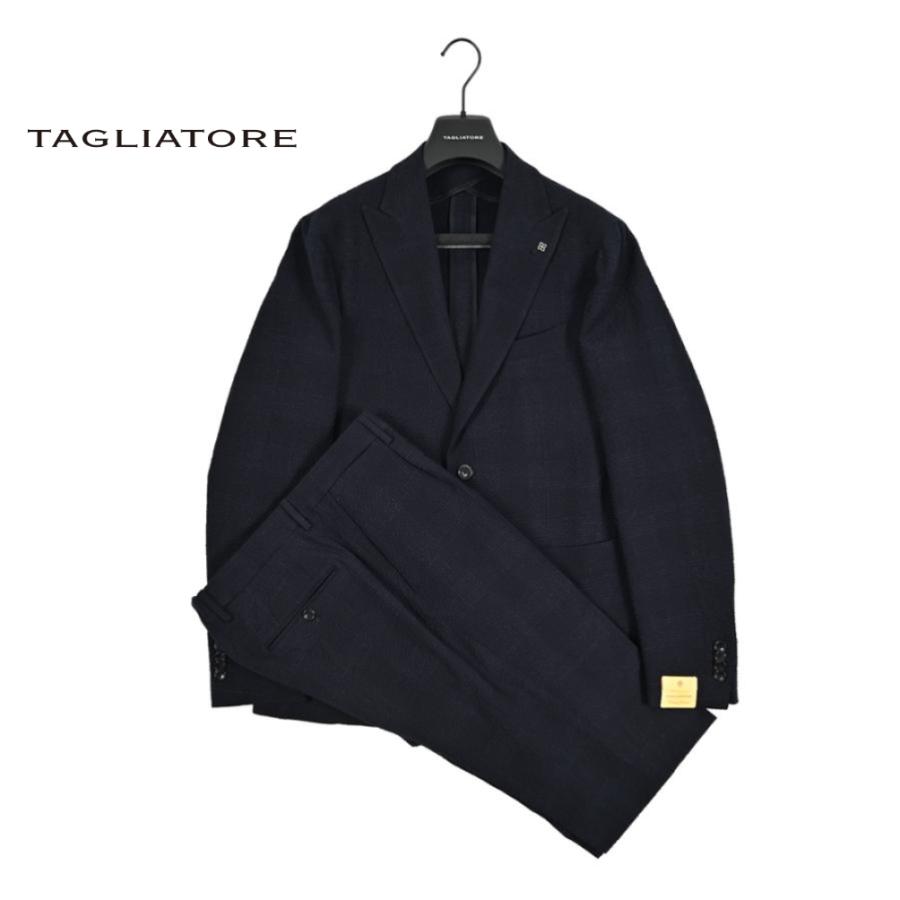 TAGLIATORE タリアトーレ / MONTECARLO モンテカルロ テーラードスーツ 2Bシングル ストレッチ ヴァージンウール シアサッカー ネイビー / 26SS / セールの画像
