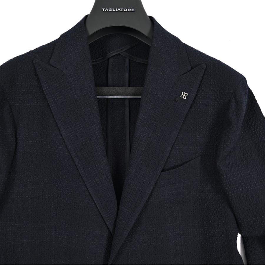 TAGLIATORE タリアトーレ / MONTECARLO モンテカルロ テーラードスーツ 2Bシングル ストレッチ ヴァージンウール シアサッカー ネイビー / 26SS / セールの画像
