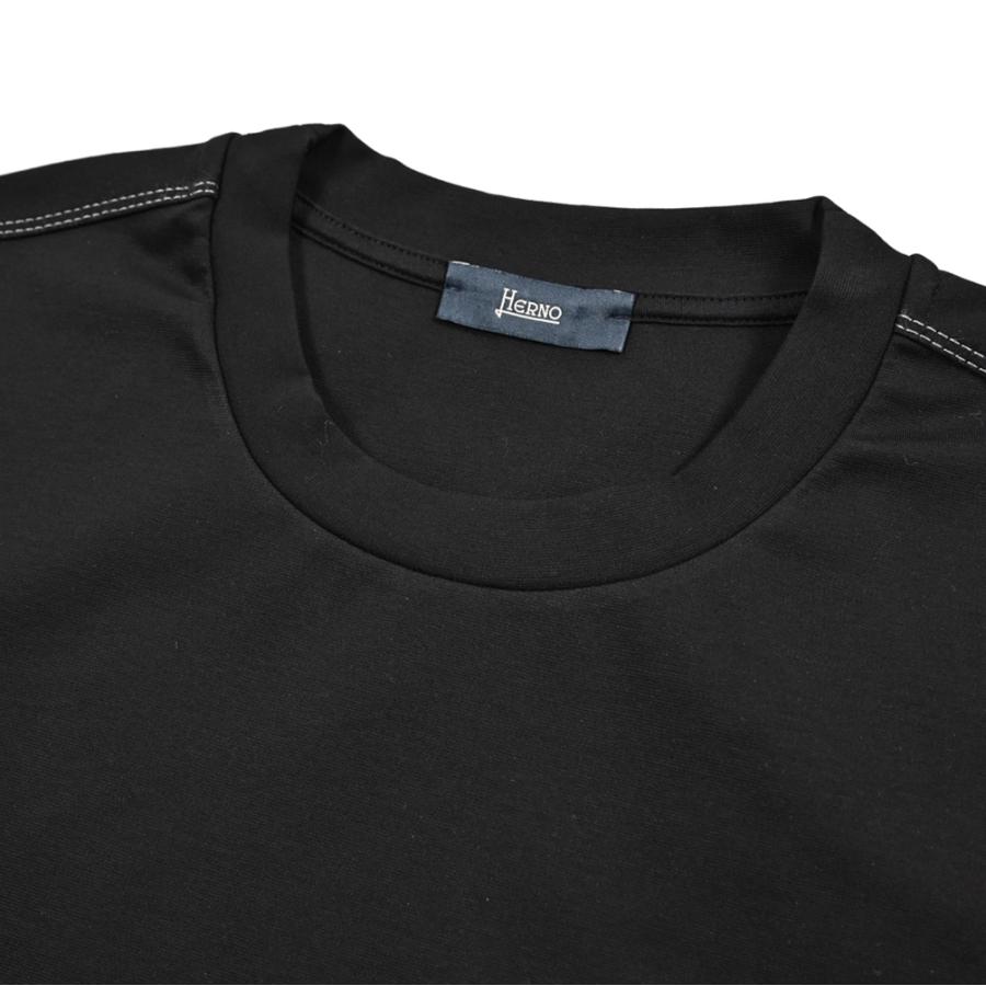 HERNO ヘルノ / スウェットシャツ プルオーバー 長袖 ストレッチ コットン ナイロン ブラック / 26SSの画像