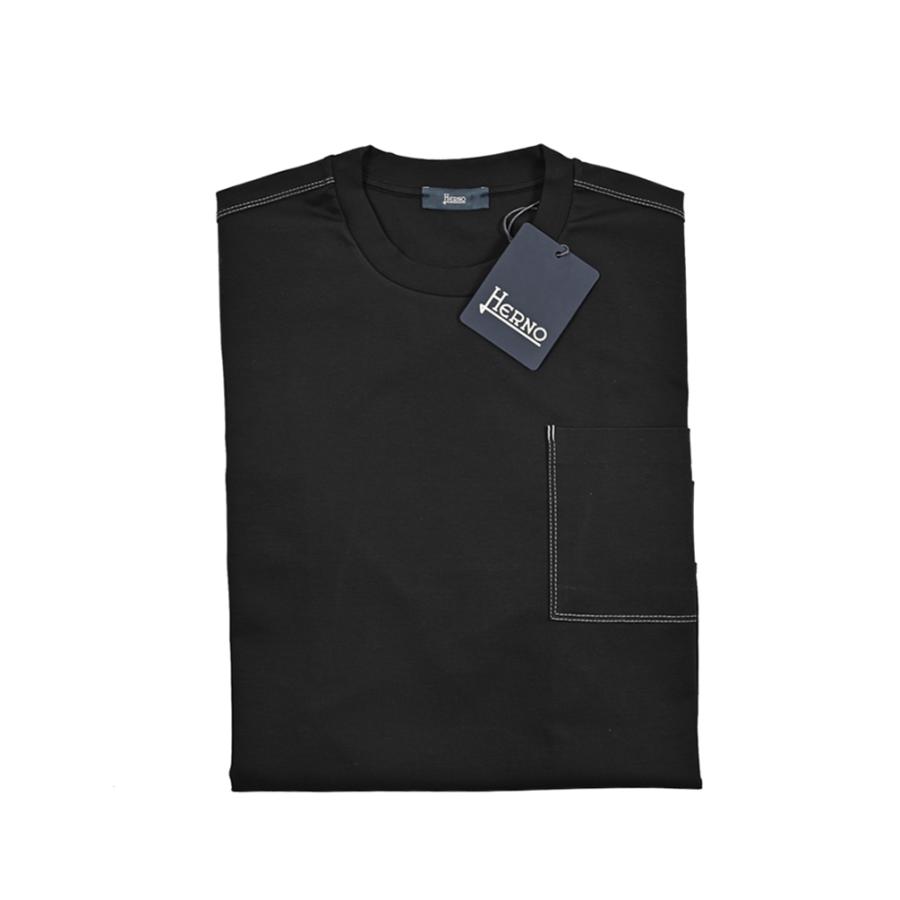 HERNO ヘルノ / スウェットシャツ プルオーバー 長袖 ストレッチ コットン ナイロン ブラック / 26SSの画像