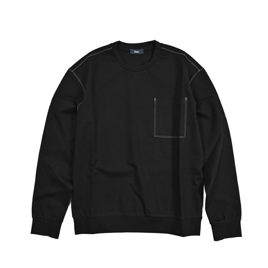 HERNO ヘルノ / スウェットシャツ プルオーバー 長袖 ストレッチ コットン ナイロン ブラック / 26SSの画像