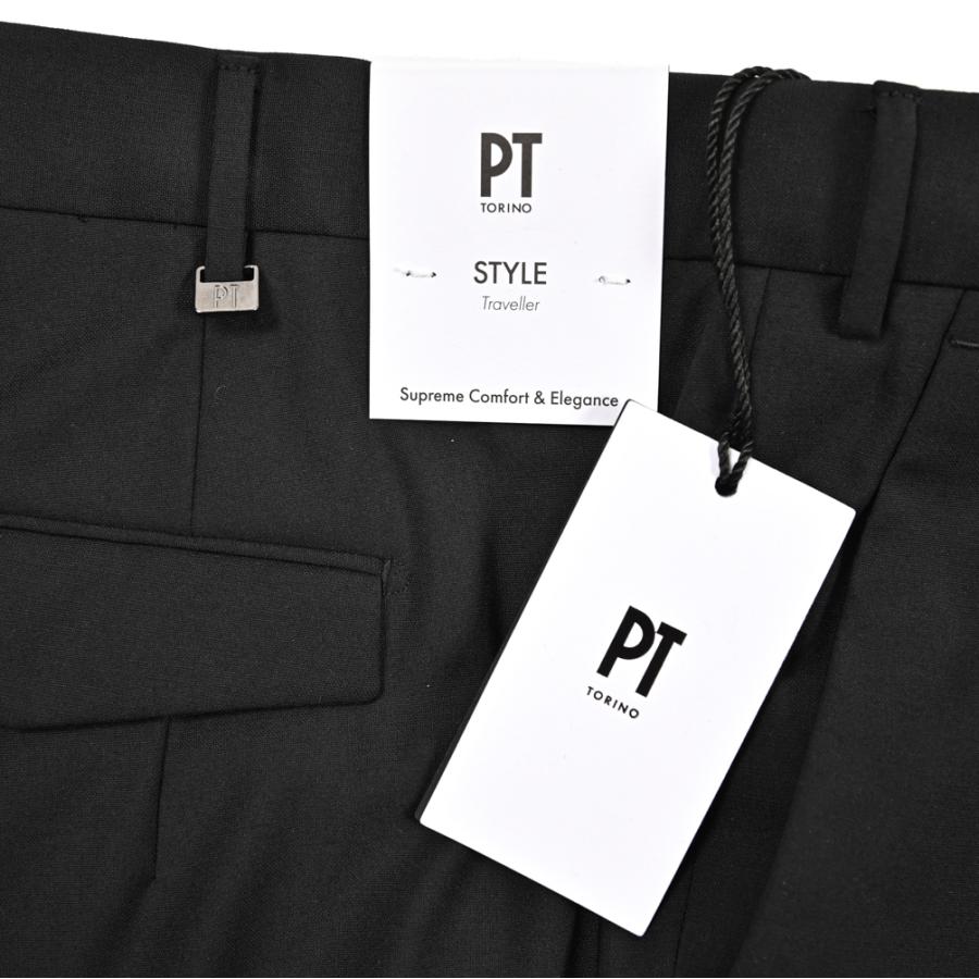 PT TORINO ピーティートリノ / Traveller MASTER FIT イージースラックス ワンタック パンツ WASHABLE WOOL ブラック / 26SS新作の画像