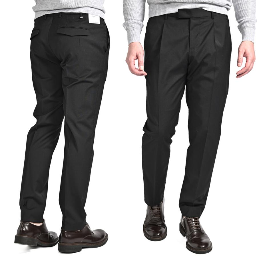 PT TORINO ピーティートリノ / Traveller MASTER FIT イージースラックス ワンタック パンツ WASHABLE WOOL ブラック / 26SS新作の画像