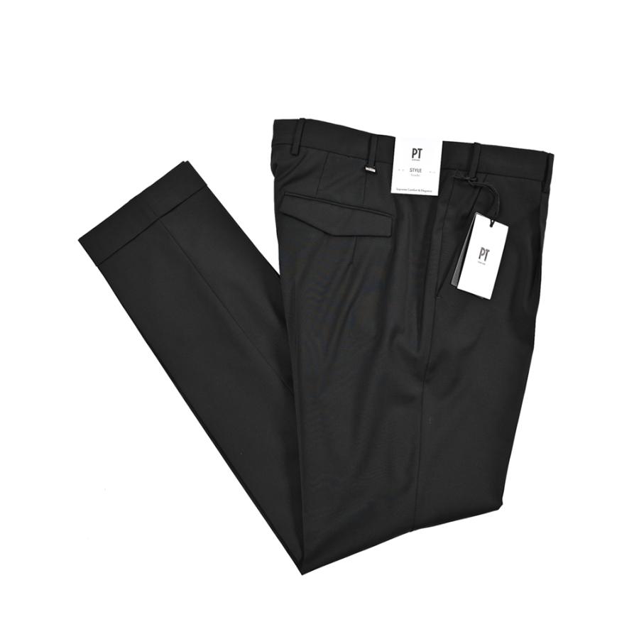 PT TORINO ピーティートリノ / Traveller MASTER FIT イージースラックス ワンタック パンツ WASHABLE WOOL ブラック / 26SS新作の画像