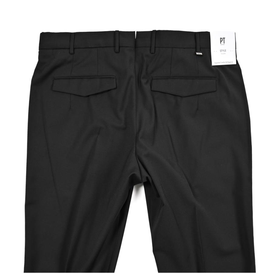 PT TORINO ピーティートリノ / Traveller MASTER FIT イージースラックス ワンタック パンツ WASHABLE WOOL ブラック / 26SS新作の画像