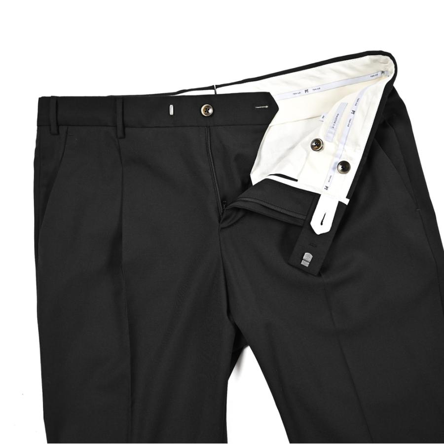 PT TORINO ピーティートリノ / Traveller MASTER FIT イージースラックス ワンタック パンツ WASHABLE WOOL ブラック / 26SS新作の画像