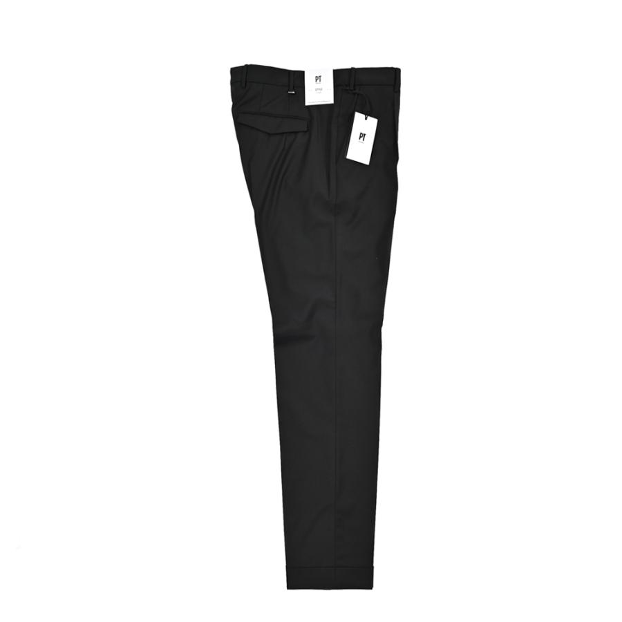 PT TORINO ピーティートリノ / Traveller MASTER FIT イージースラックス ワンタック パンツ WASHABLE WOOL ブラック / 26SS新作の画像