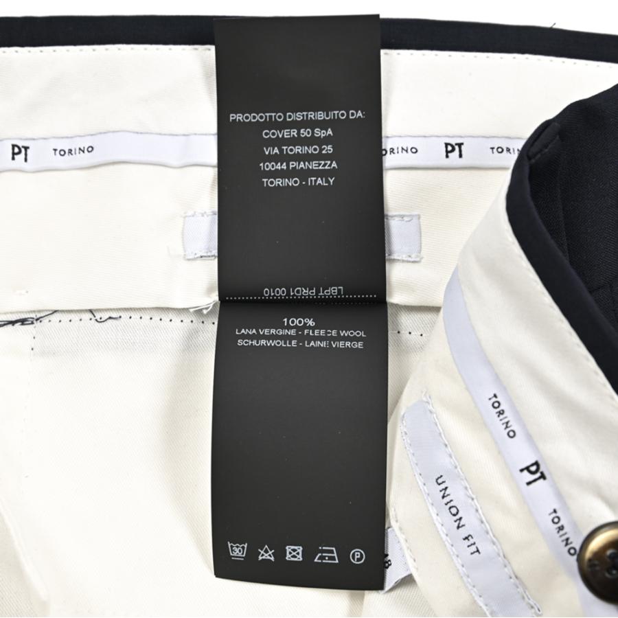 PT TORINO ピーティートリノ / Superlight UNION FIT スラックス ワンタック パンツ SUPER 130'S ウール100% ネイビー / 26SS新作の画像