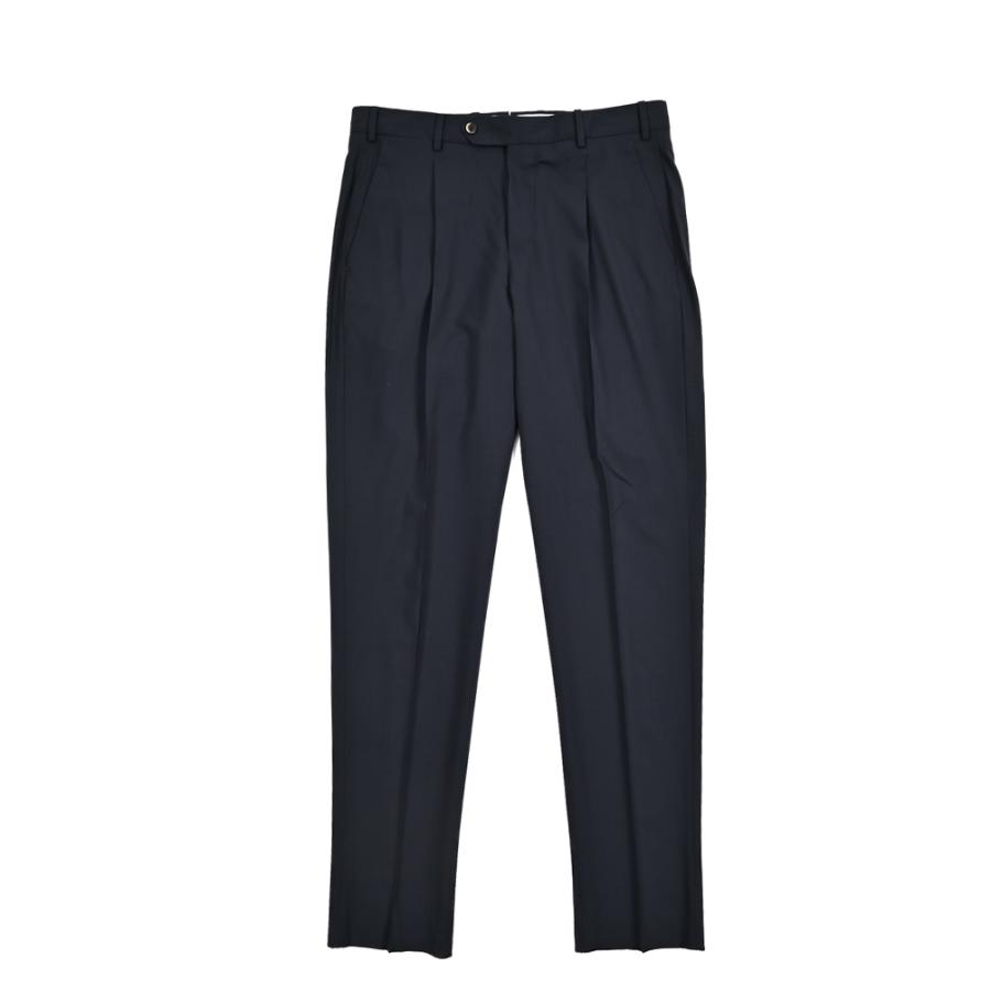 PT TORINO ピーティートリノ / Superlight UNION FIT スラックス ワンタック パンツ SUPER 130'S ウール100% ネイビー / 26SS新作の画像