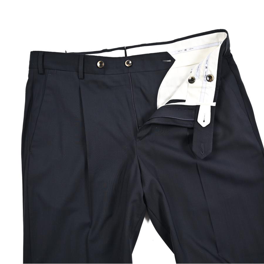 PT TORINO ピーティートリノ / Superlight UNION FIT スラックス ワンタック パンツ SUPER 130'S ウール100% ネイビー / 26SS新作の画像