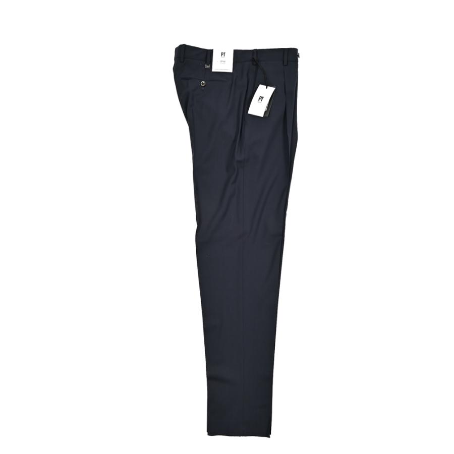 PT TORINO ピーティートリノ / Superlight UNION FIT スラックス ワンタック パンツ SUPER 130'S ウール100% ネイビー / 26SS新作の画像