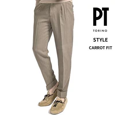 デカ履き 40×32 90s IO ツータックリネンスラックス PT TORINO ピーティートリノ / CARROT FIT スラックス ツータック