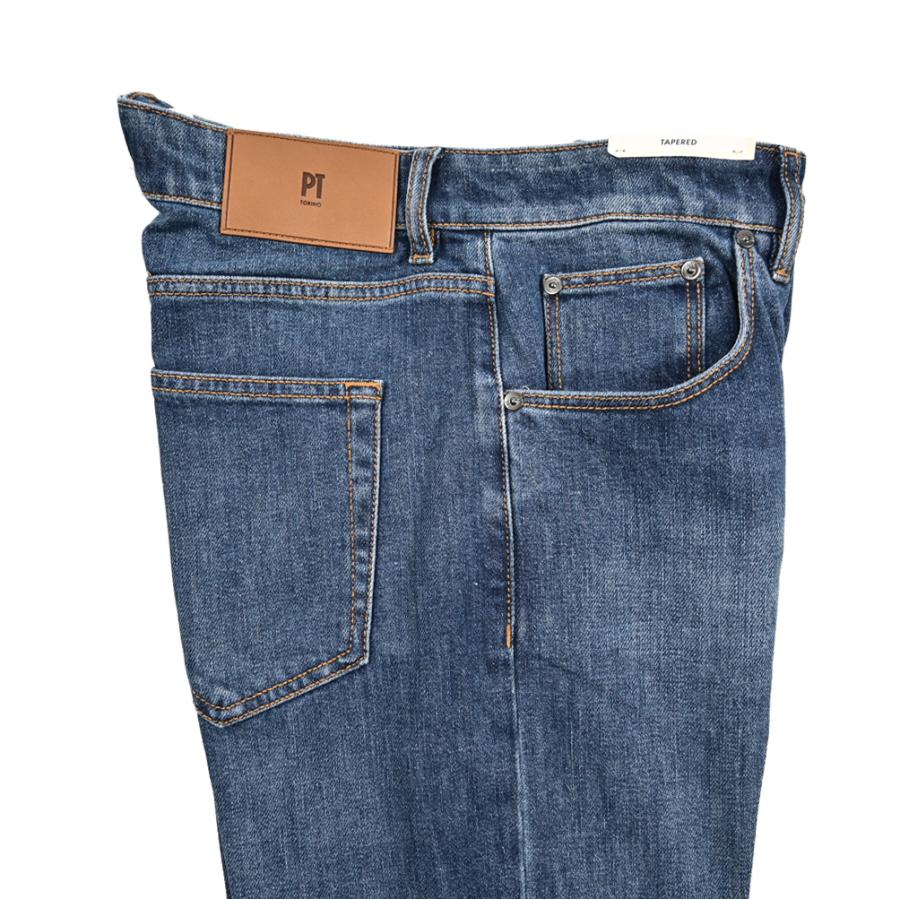PT TORINO DENIM ピーティートリノデニム / REGGAE TAPERED FIT デニムジーンズ 5ポケット パンツ コットン ストレッチ ブルー / 26SS新作の画像