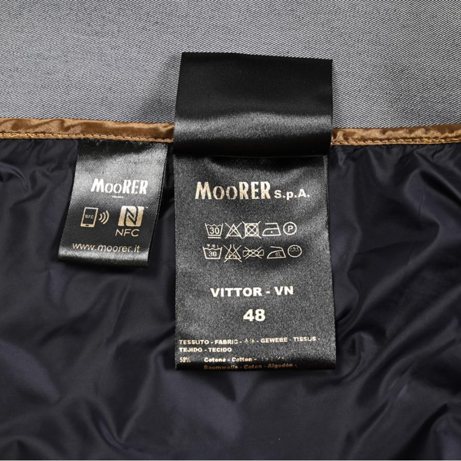 MOORER ムーレー / VITTOR-VN ステンカラーコート フライフロント ライトアウター コットン ストレッチ ネイビー / セールの画像
