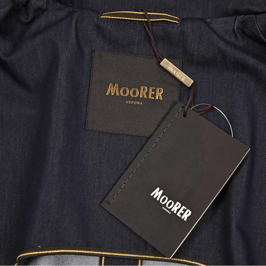 MOORER ムーレー / VITTOR-VN ステンカラーコート フライフロント ライトアウター コットン ストレッチ ネイビー / セールの画像