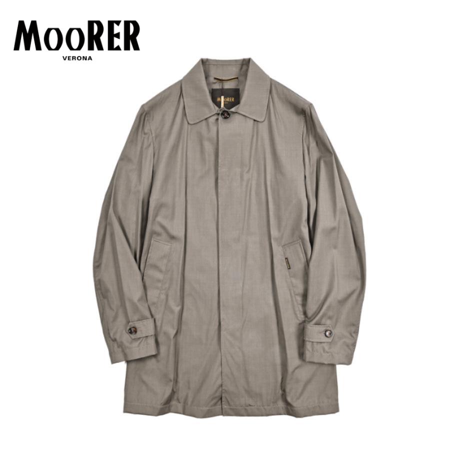 MOORER ムーレー / VITTOR-GO シルク混 ステンカラーコート フライフロント ライトアウター ヴァージンウール シルク グレージュ / セール | MOORER
