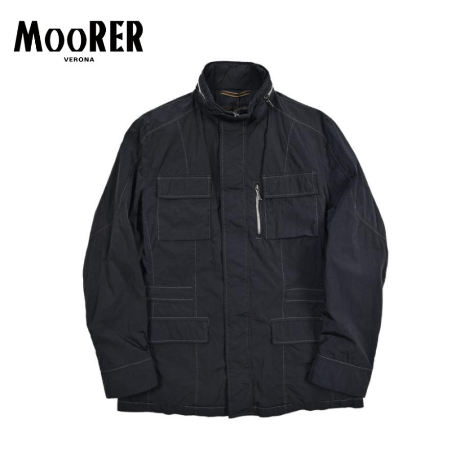 MOORER ムーレー / MANOLO-4D フィールドジャケット M-65 スタンドカラー ブルゾン 収納可能フード付き ライトアウター ナイロン100% ネイビー / セール